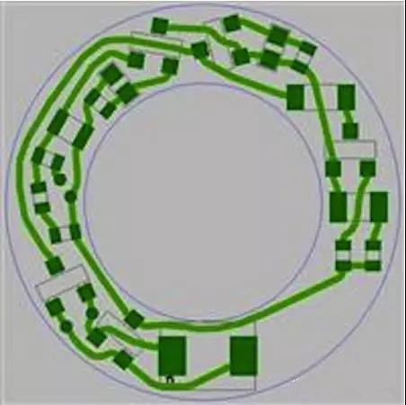 圖6：PCB布線例子：(a)拓?fù)涫阶詣?dòng)布線器(完成了100%導(dǎo)線的布線)；