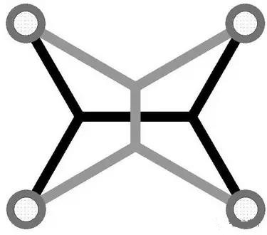 灰色Steiner樹不是最優(yōu)的，但黑色Steiner樹是最優(yōu)的。